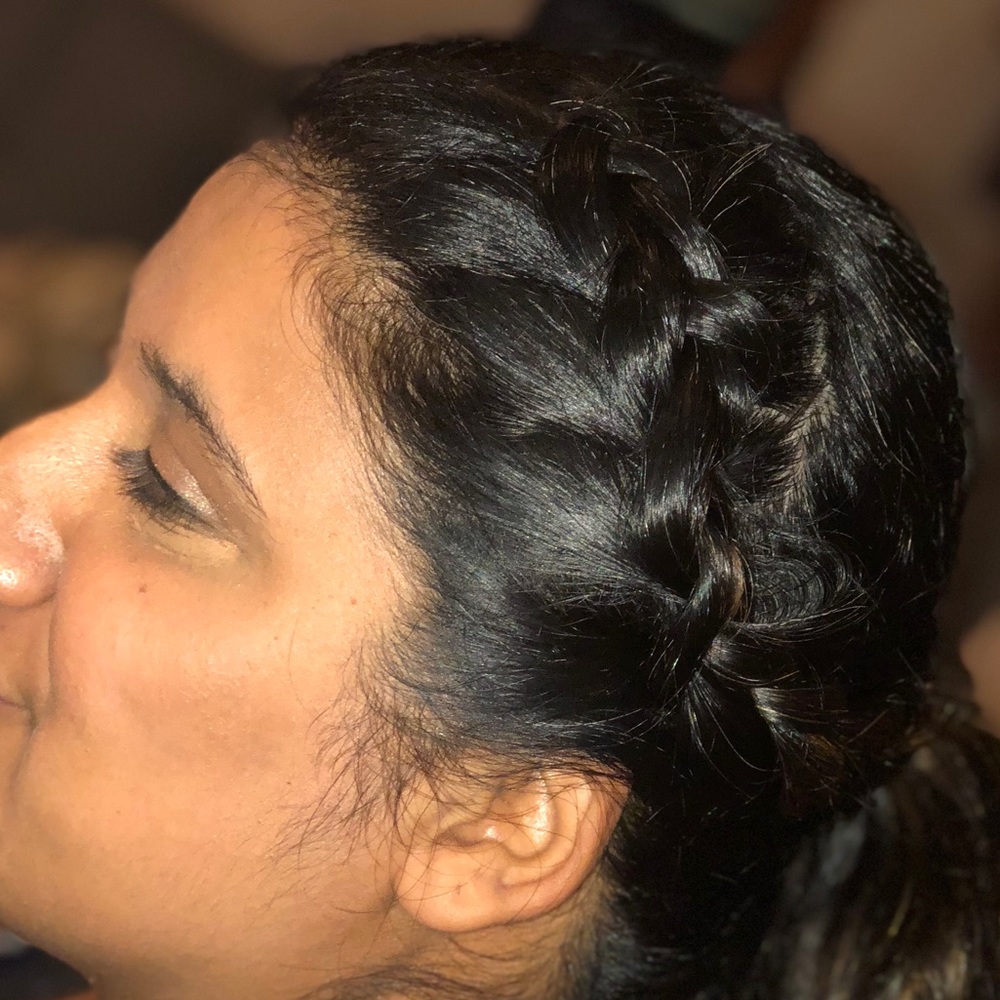 Hair updo with braid